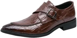 Men's Tuxedo Dress Shoes Fashion Pointed Toe Slip-On Oxford Formal Leather Shoes for Weddings Business Office Prom