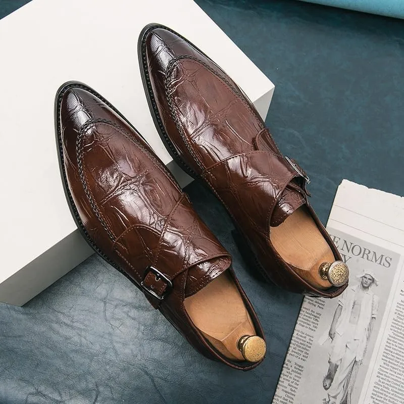 Men's Tuxedo Dress Shoes Fashion Pointed Toe Slip-On Oxford Formal Leather Shoes for Weddings Business Office Prom