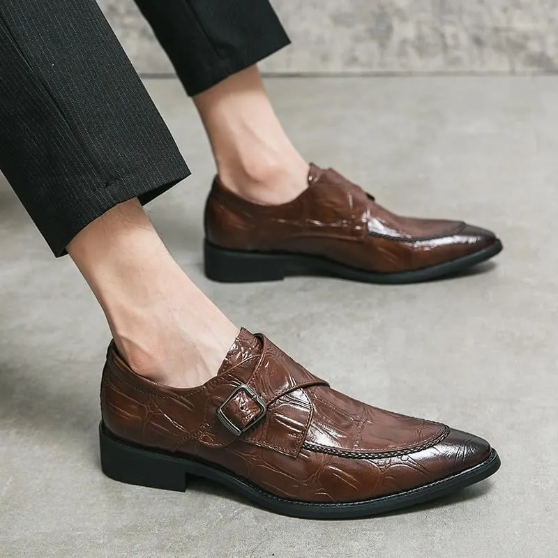 Men's Tuxedo Dress Shoes Fashion Pointed Toe Slip-On Oxford Formal Leather Shoes for Weddings Business Office Prom
