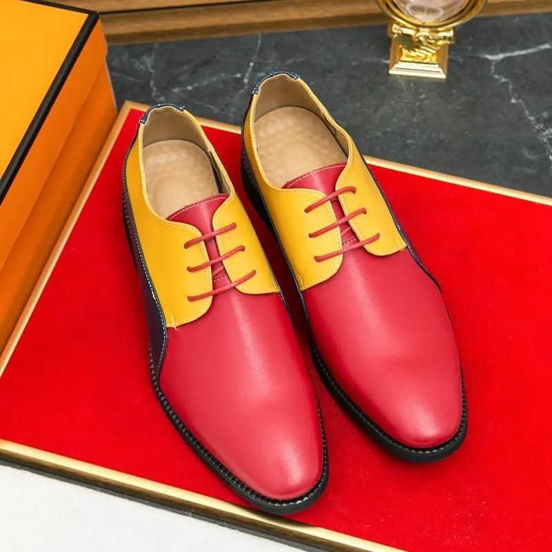 Men's Wingtip Two Tone Patchwork Brogue Oxfords Shoes Pointed Toe Rubber Sole Non Slip Low Top Casual Comfortable for Work Office Dress Outdoor