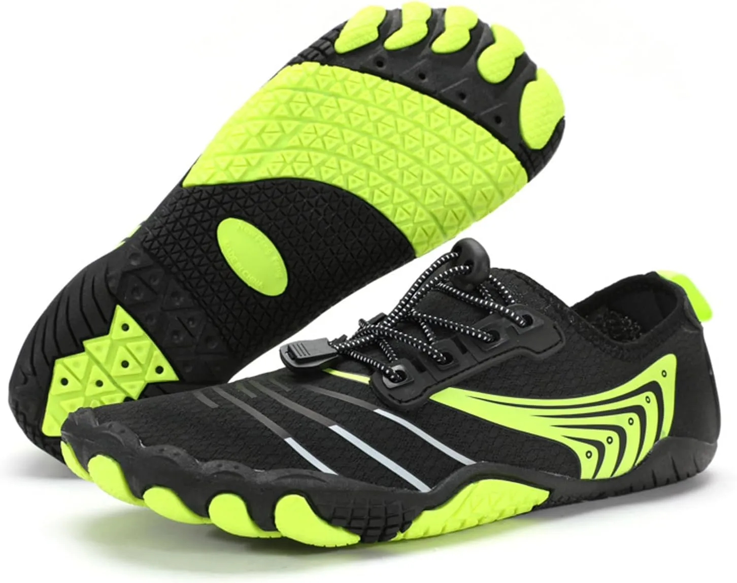 Mens Womens Beach Swim Shoes Water Shoes Quick-Dry Barefoot Sneakers Athletic Shoes for Surfing Fishing Hiking Diving(Size:6,Color:Black)