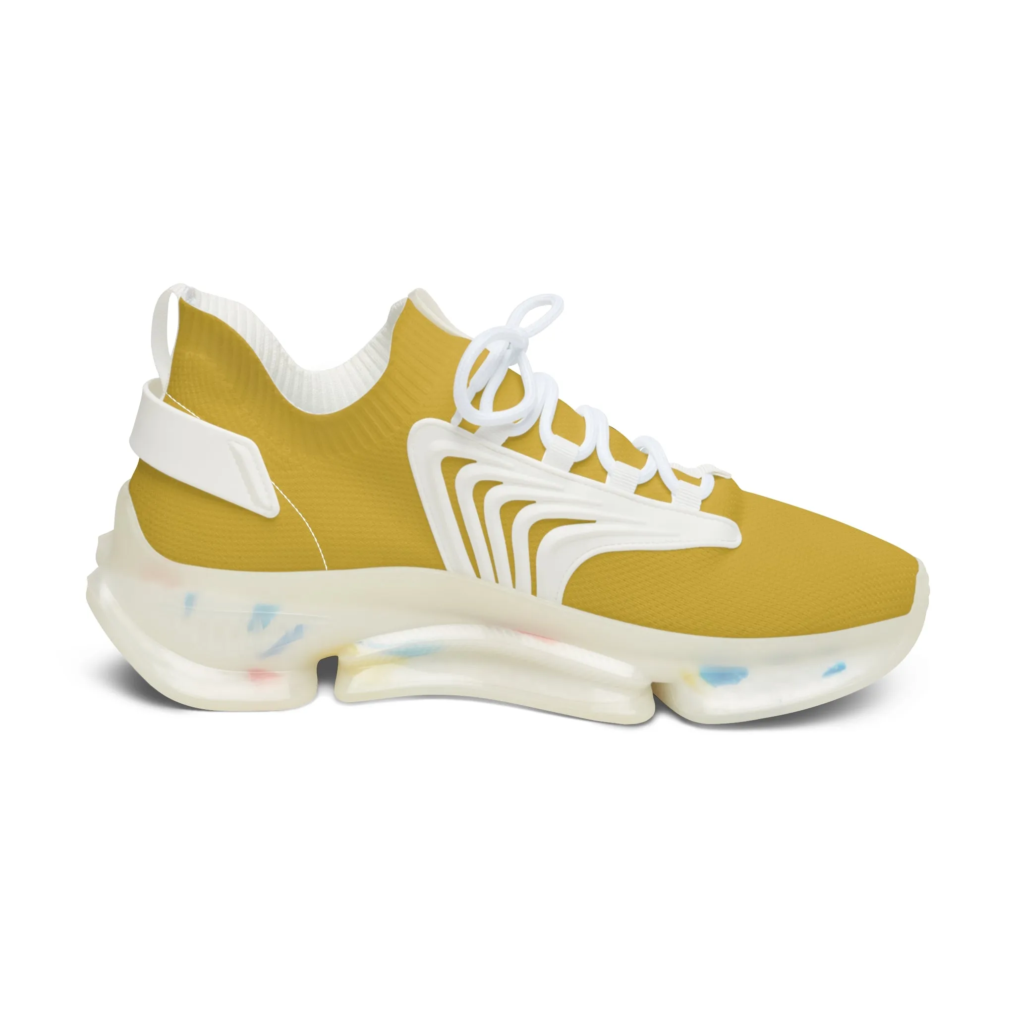 Metallic Gold Women's Mesh Sneakers
