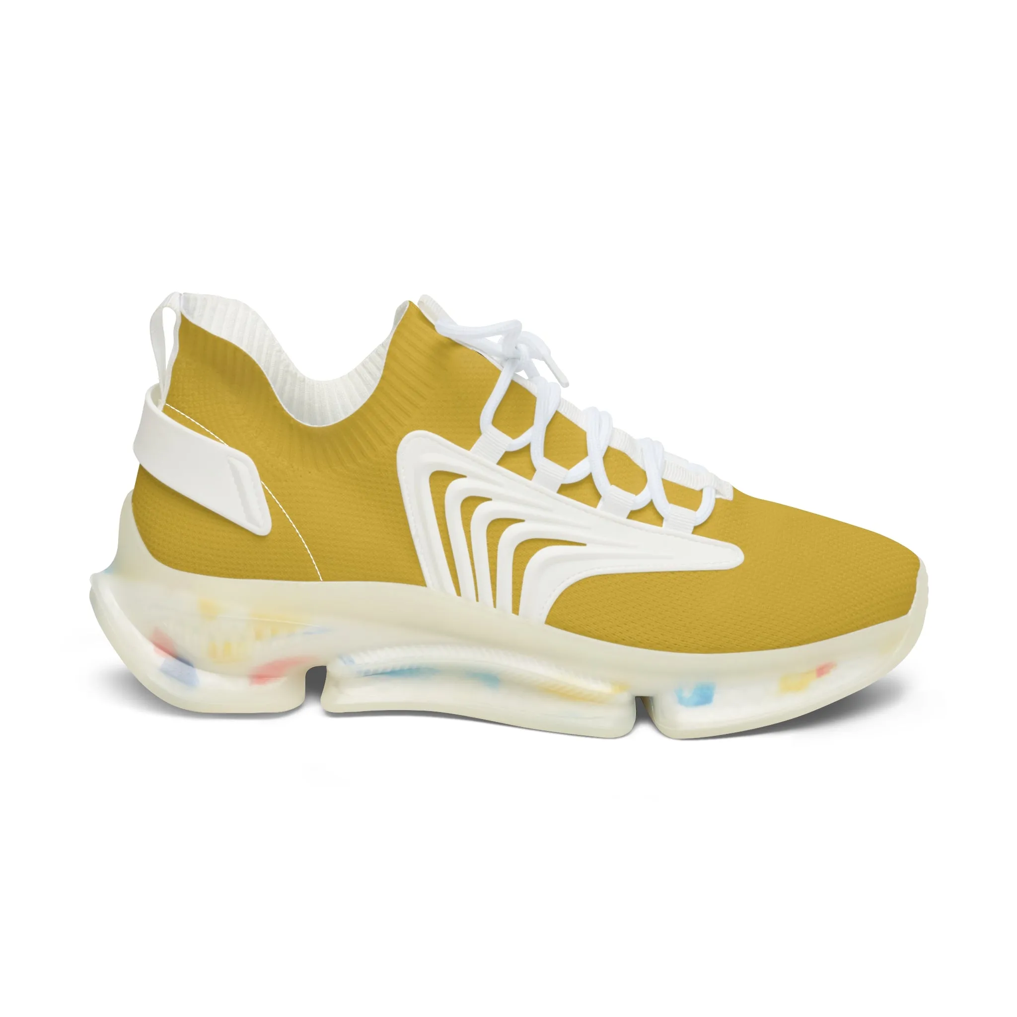 Metallic Gold Women's Mesh Sneakers