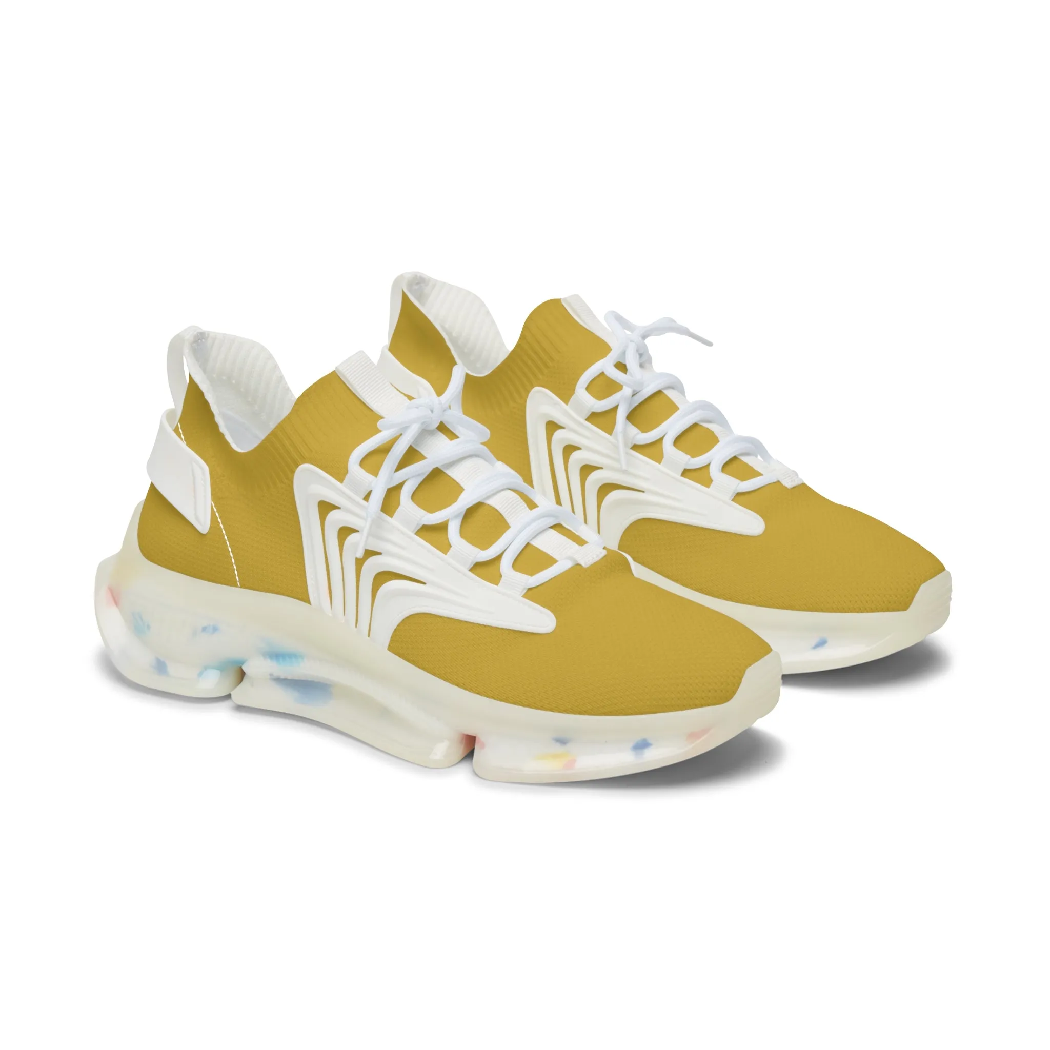 Metallic Gold Women's Mesh Sneakers