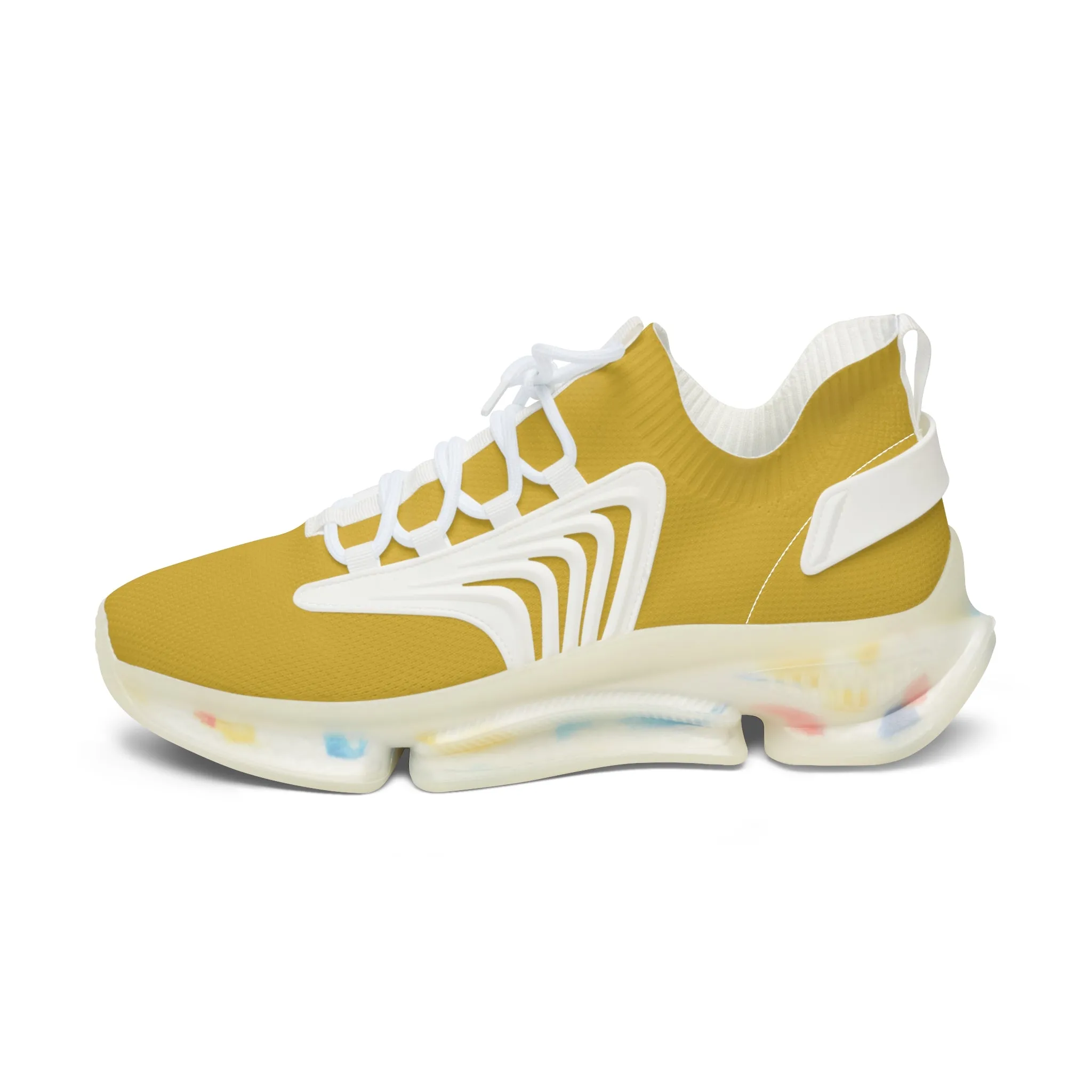 Metallic Gold Women's Mesh Sneakers