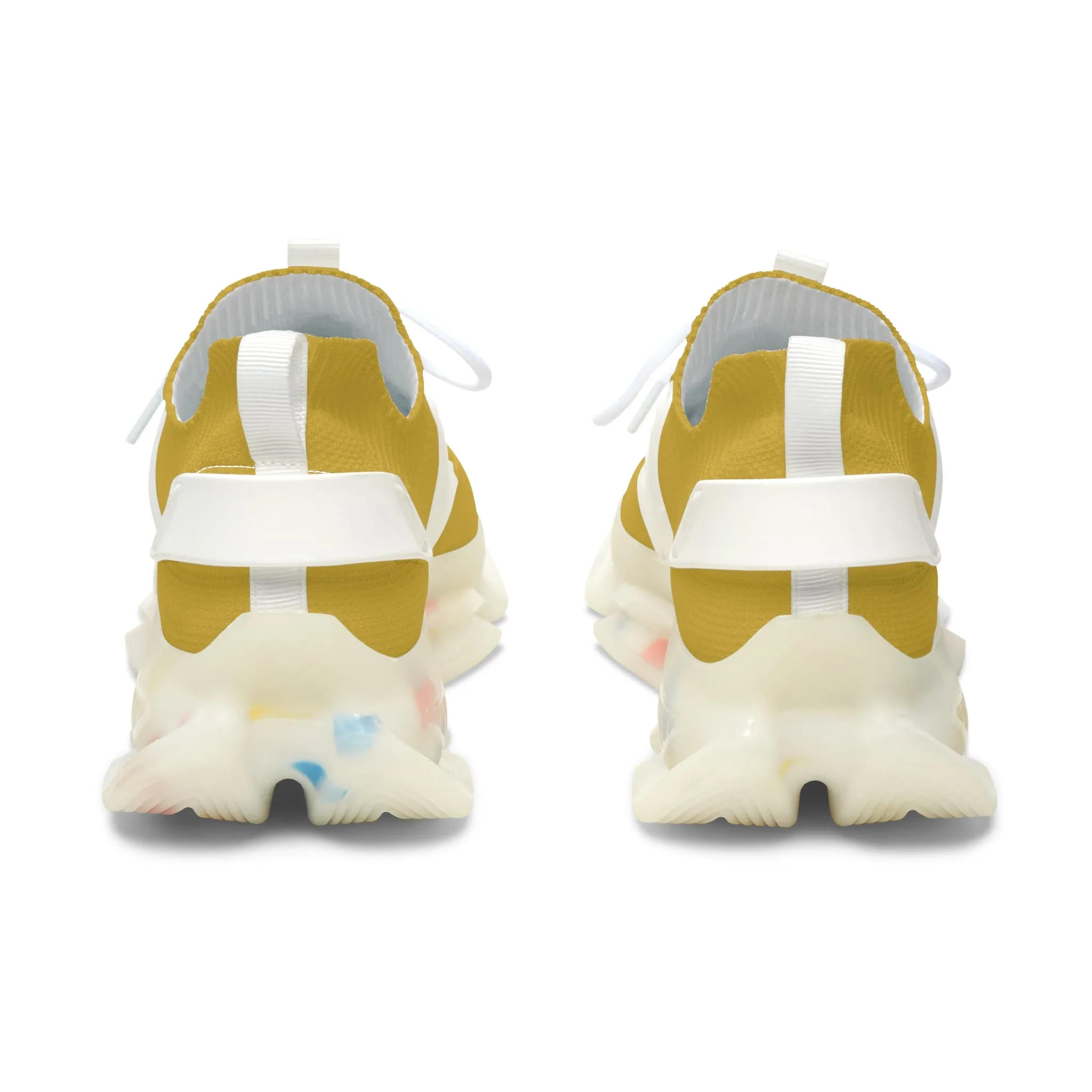 Metallic Gold Women's Mesh Sneakers