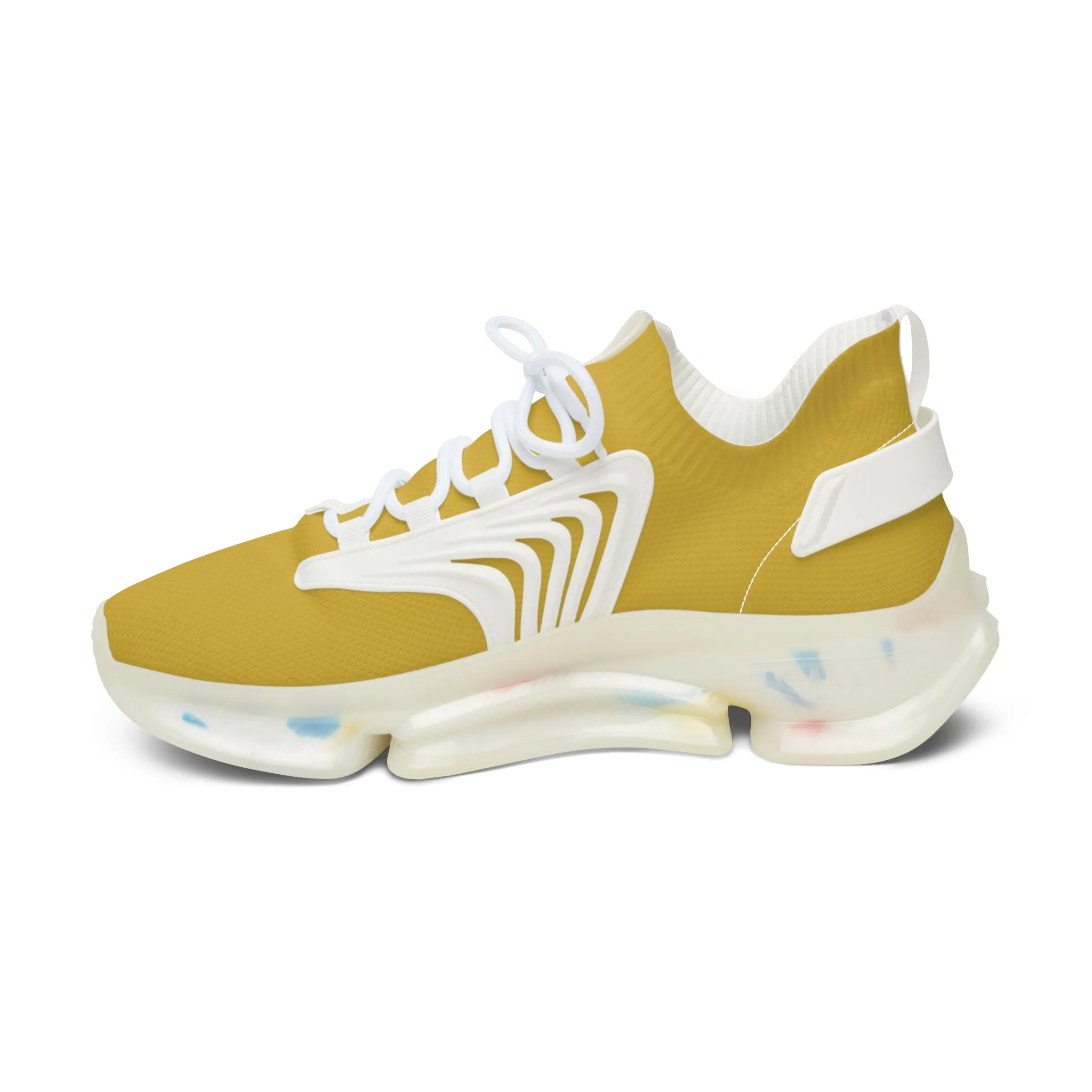 Metallic Gold Women's Mesh Sneakers