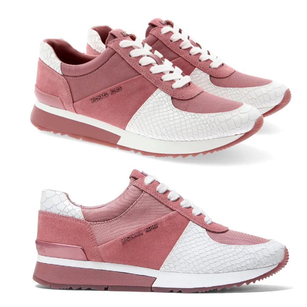 Michael Kors Women's Allie Trainer Embossed Leather Sneakers Shoes