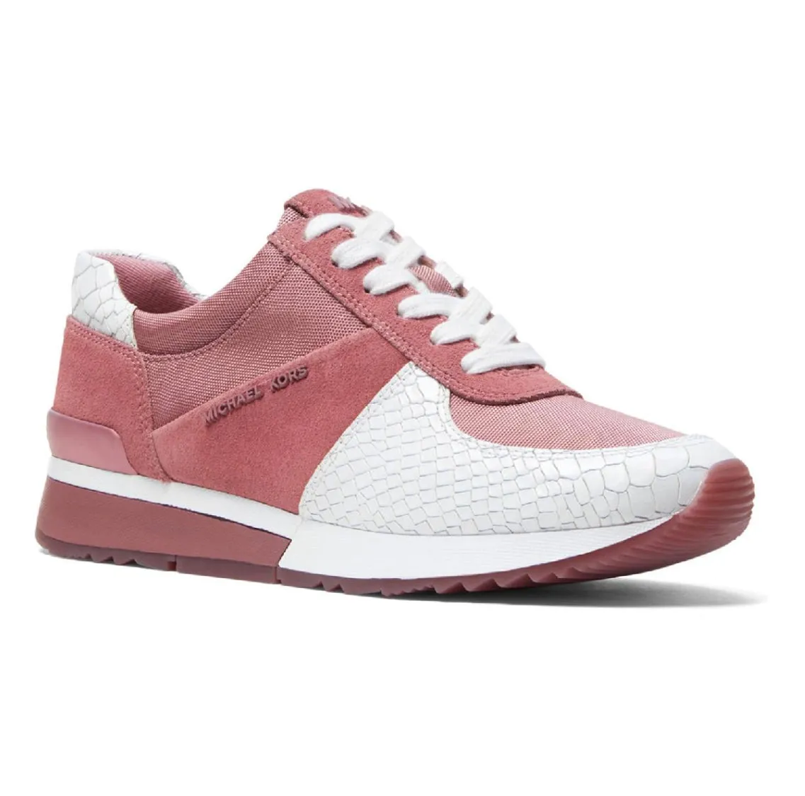 Michael Kors Women's Allie Trainer Embossed Leather Sneakers Shoes