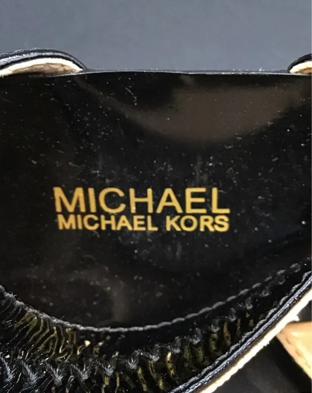 Michael Kors Women's Black Leather Cone Strappy Heels - Size 9M