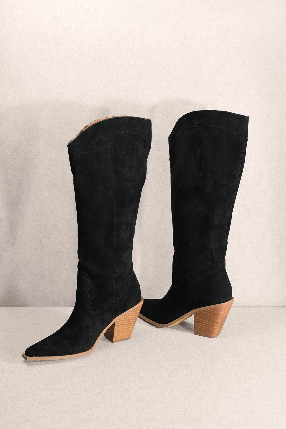 Midnights Black Suede Knee High Boots