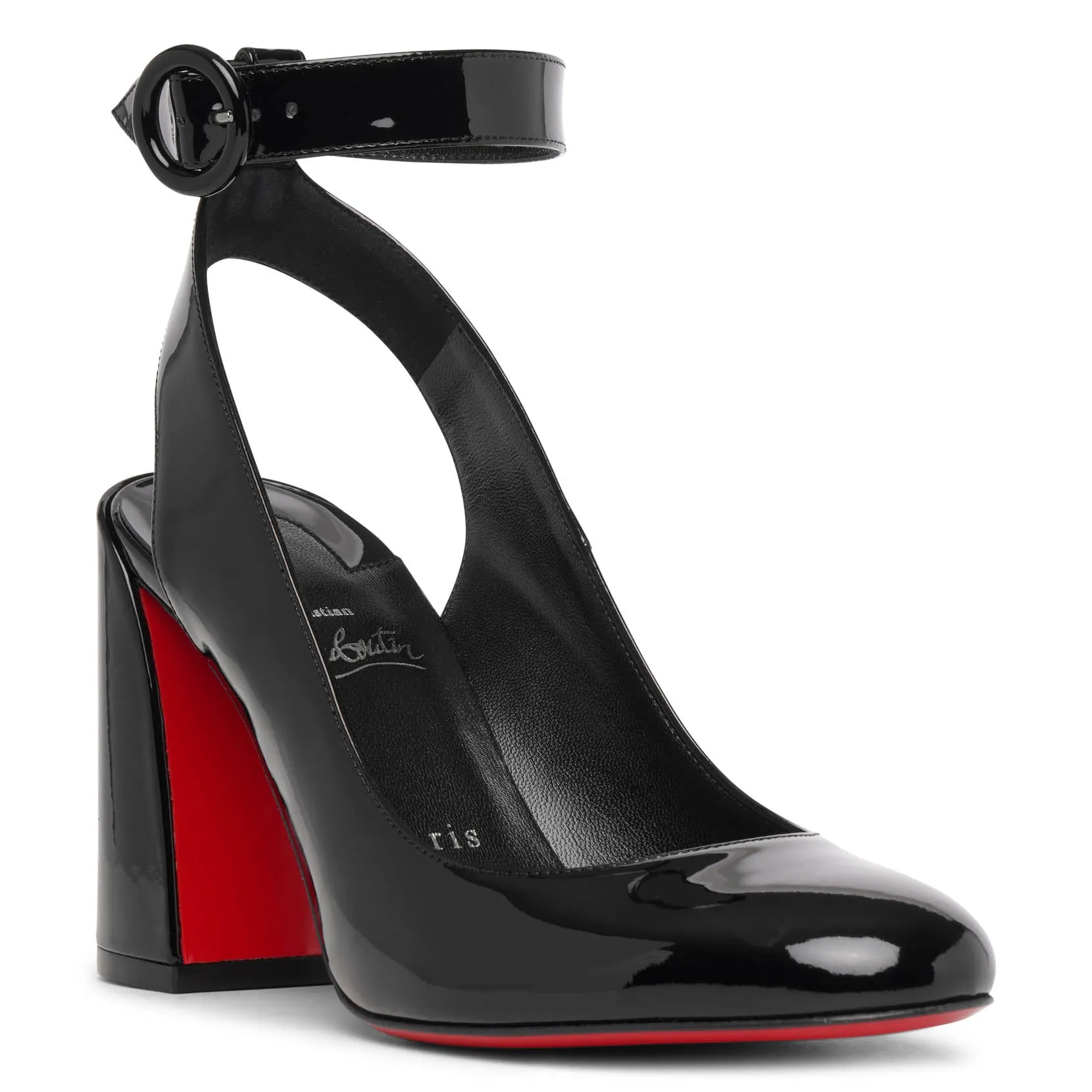 Miss Sab 85 black patent pumps