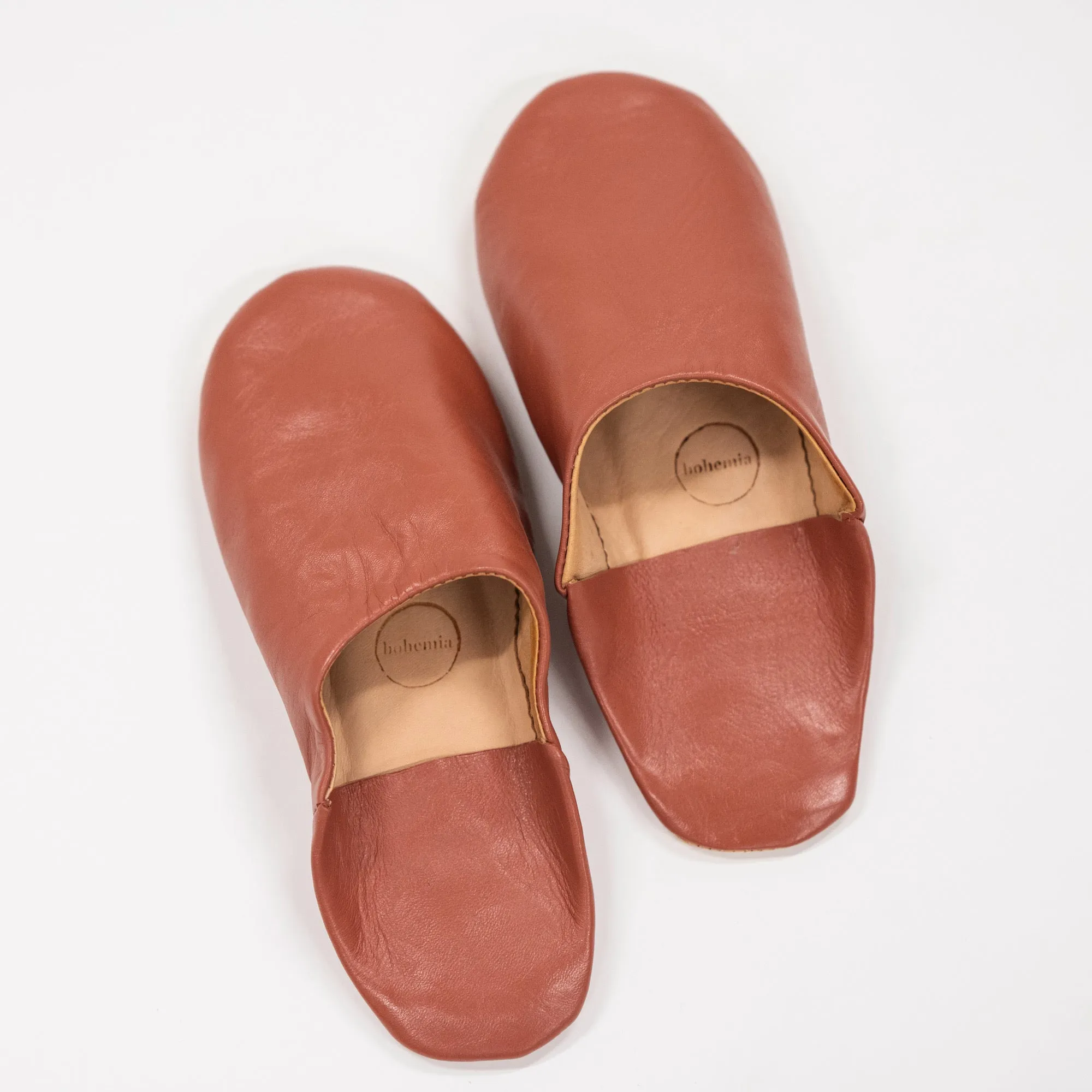Moroccan Babouche Slippers, Terracotta