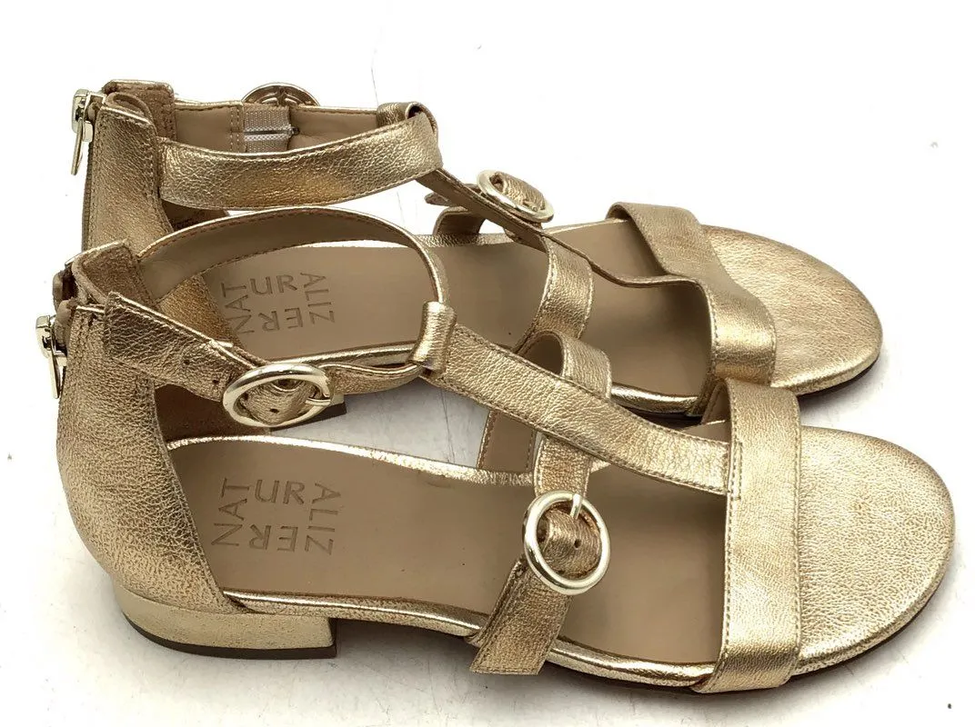 Naturalizer Women's Mabel Gold Leather Ankle Strap Sandals - Size 7M