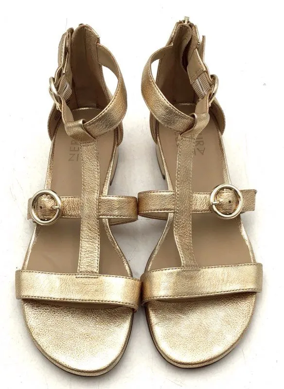 Naturalizer Women's Mabel Gold Leather Ankle Strap Sandals - Size 7M