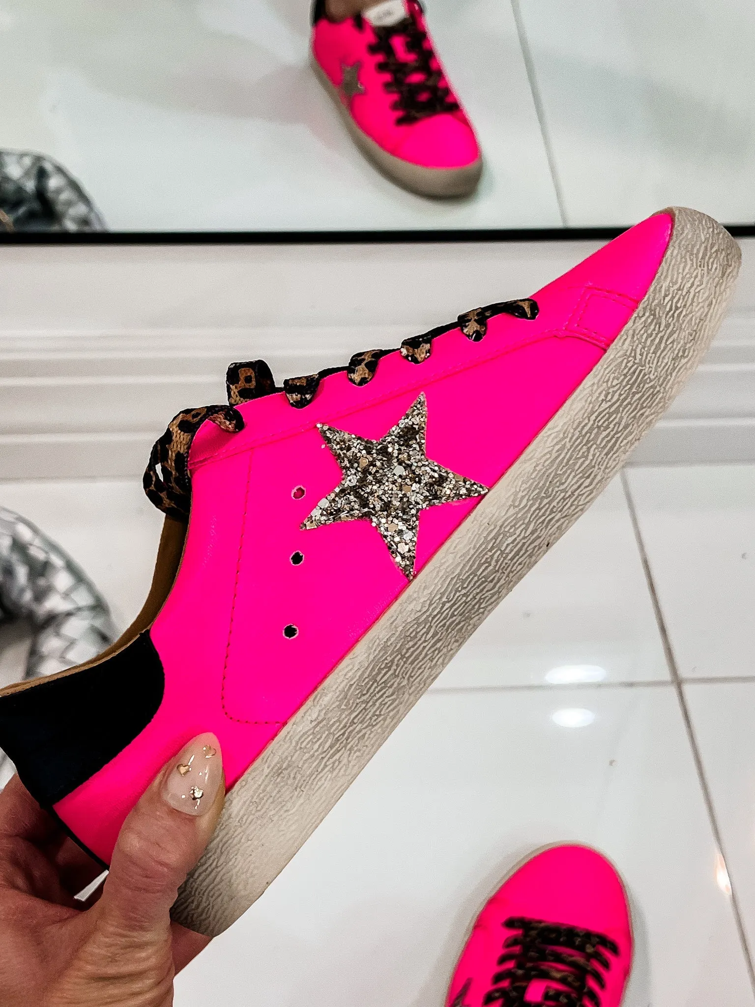 Neon Pink Star Sneaker