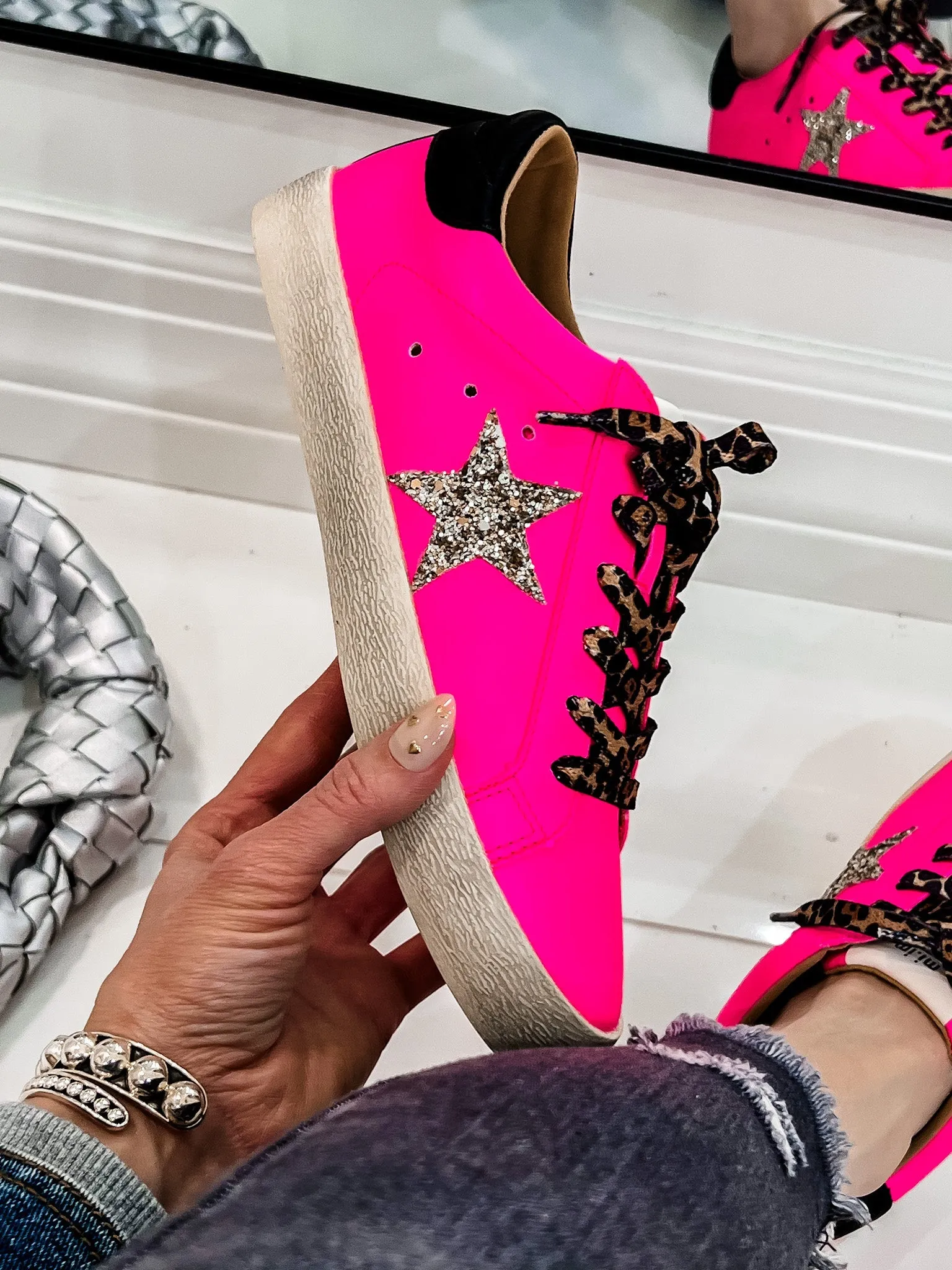 Neon Pink Star Sneaker