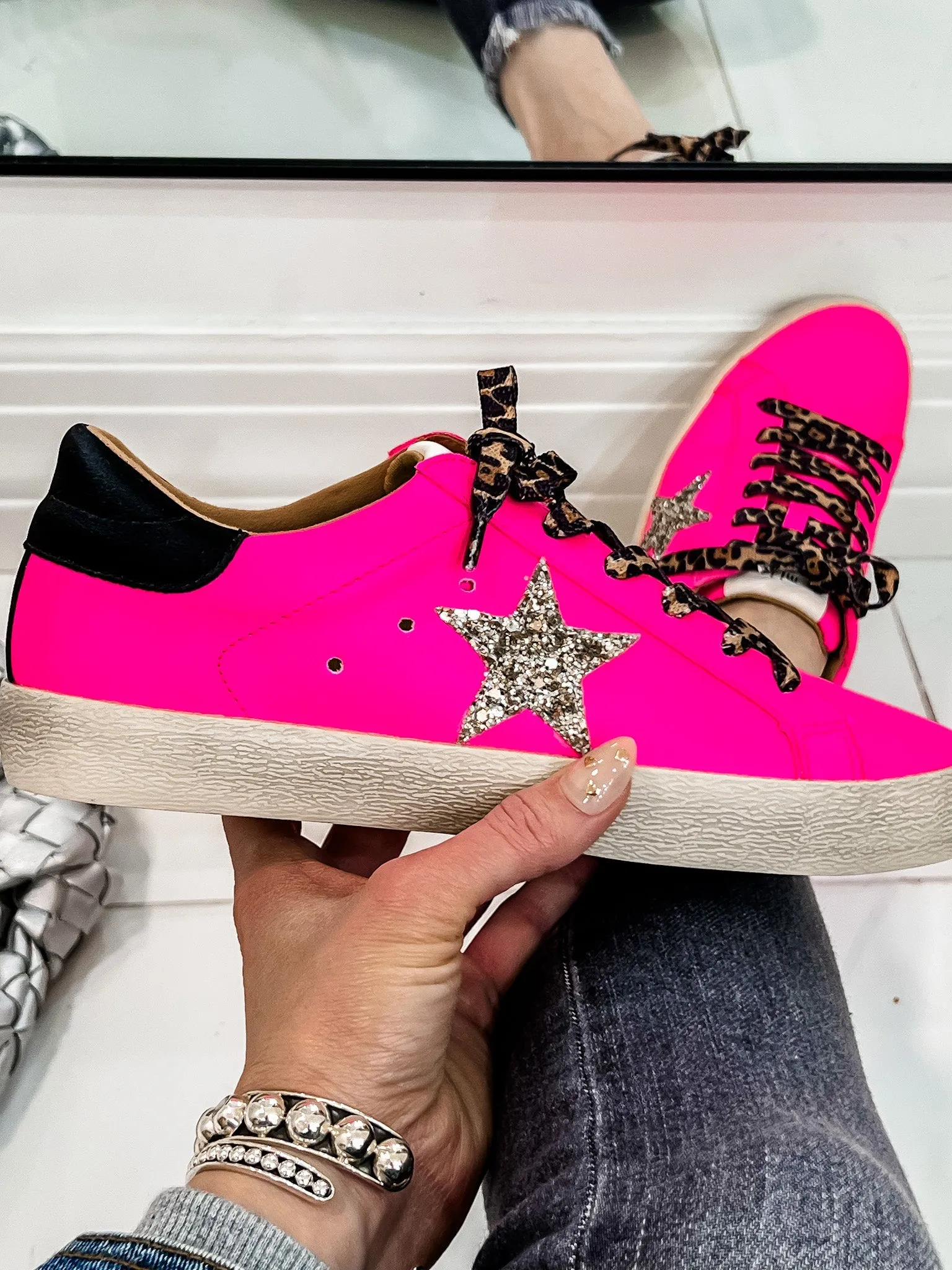 Neon Pink Star Sneaker