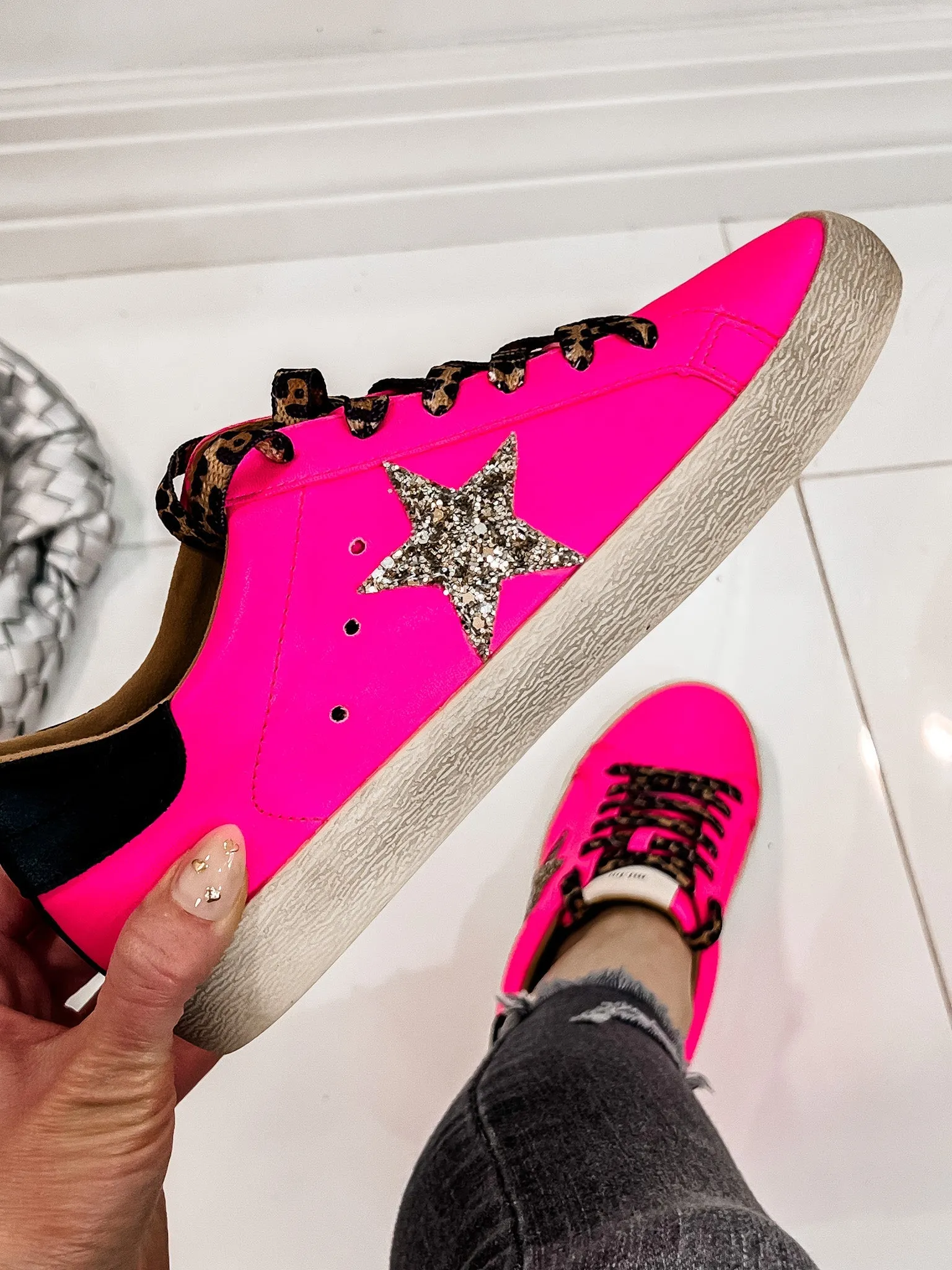 Neon Pink Star Sneaker