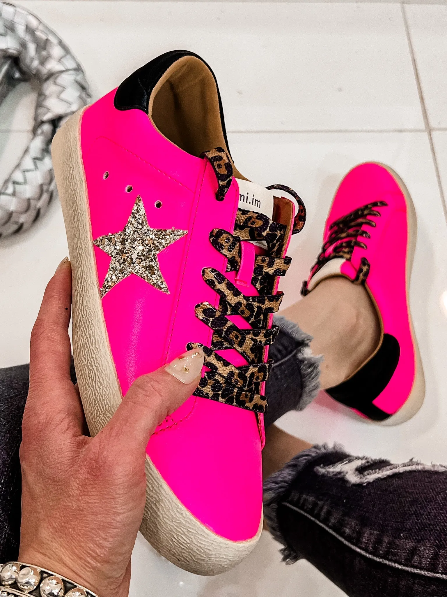 Neon Pink Star Sneaker