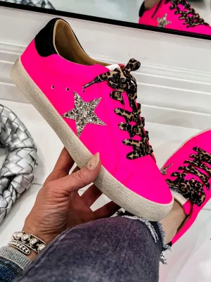 Neon Pink Star Sneaker