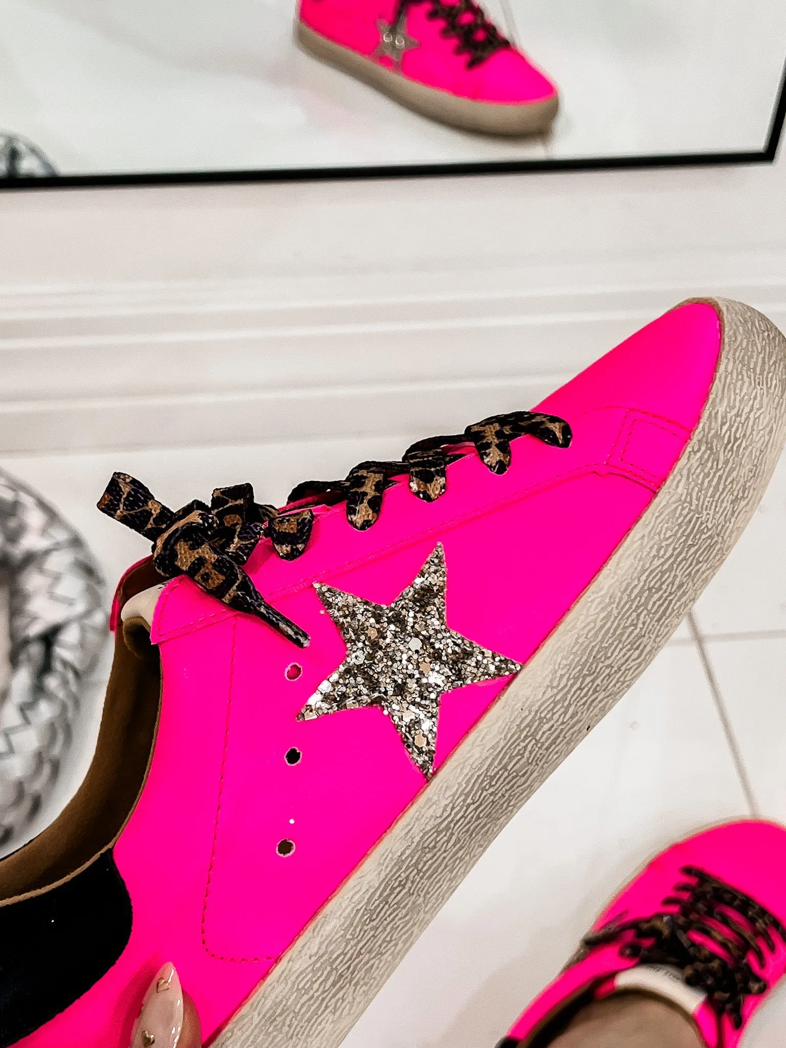 Neon Pink Star Sneaker