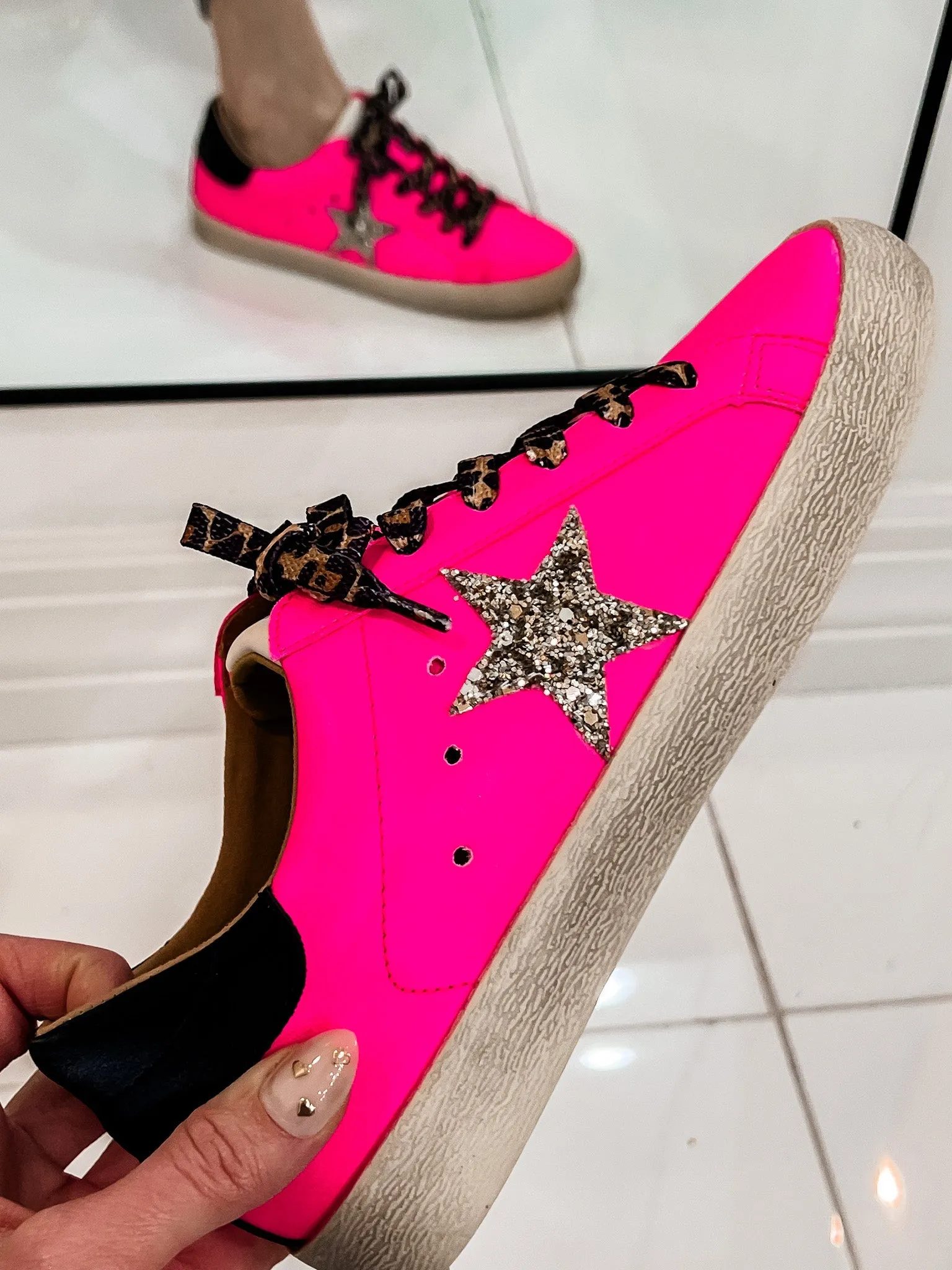 Neon Pink Star Sneaker