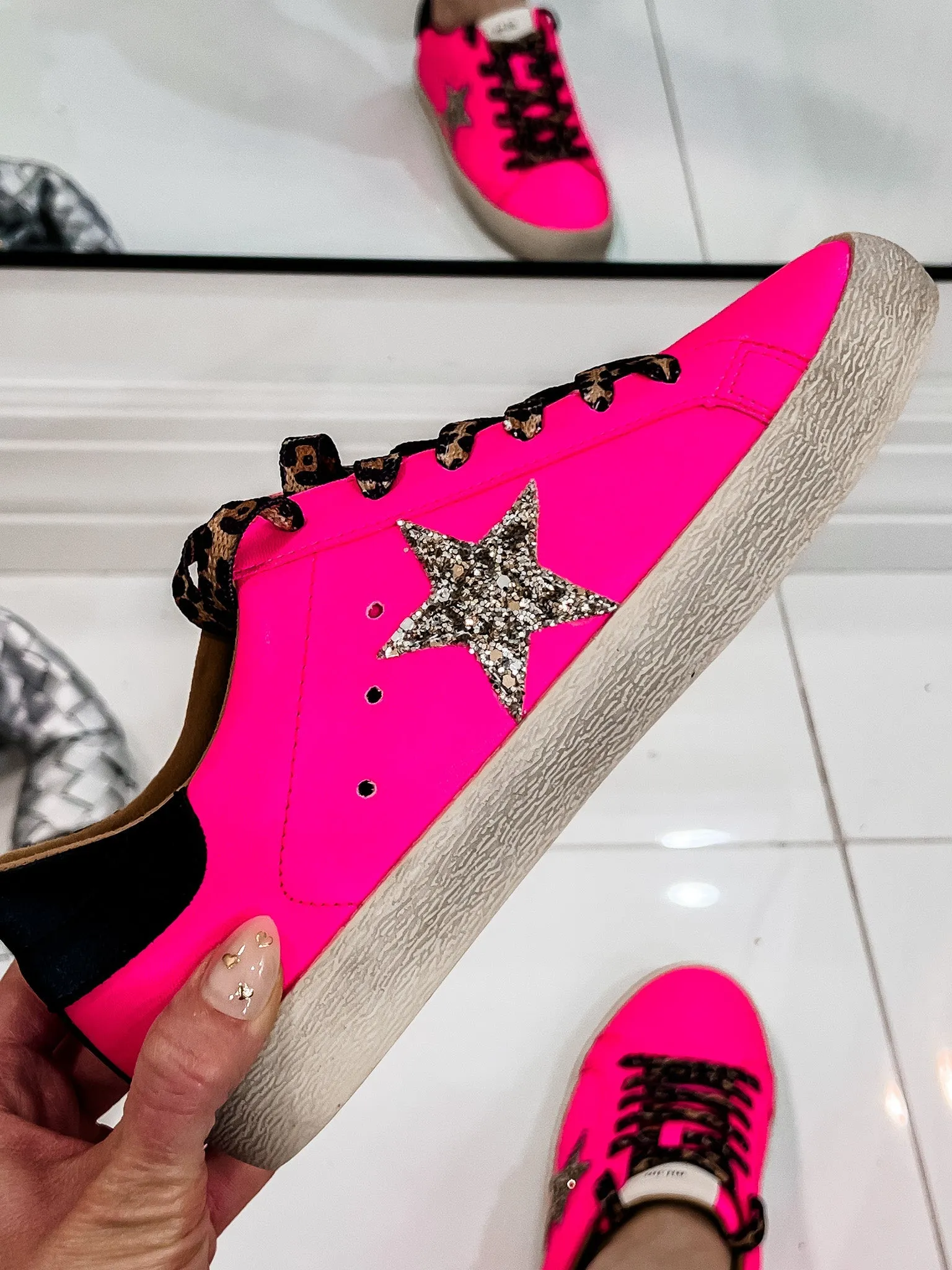 Neon Pink Star Sneaker
