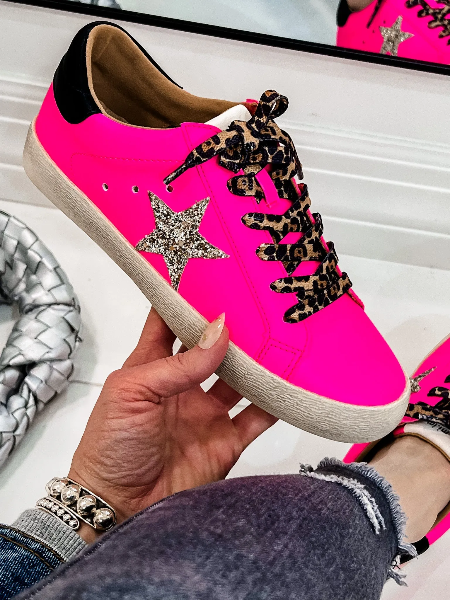 Neon Pink Star Sneaker
