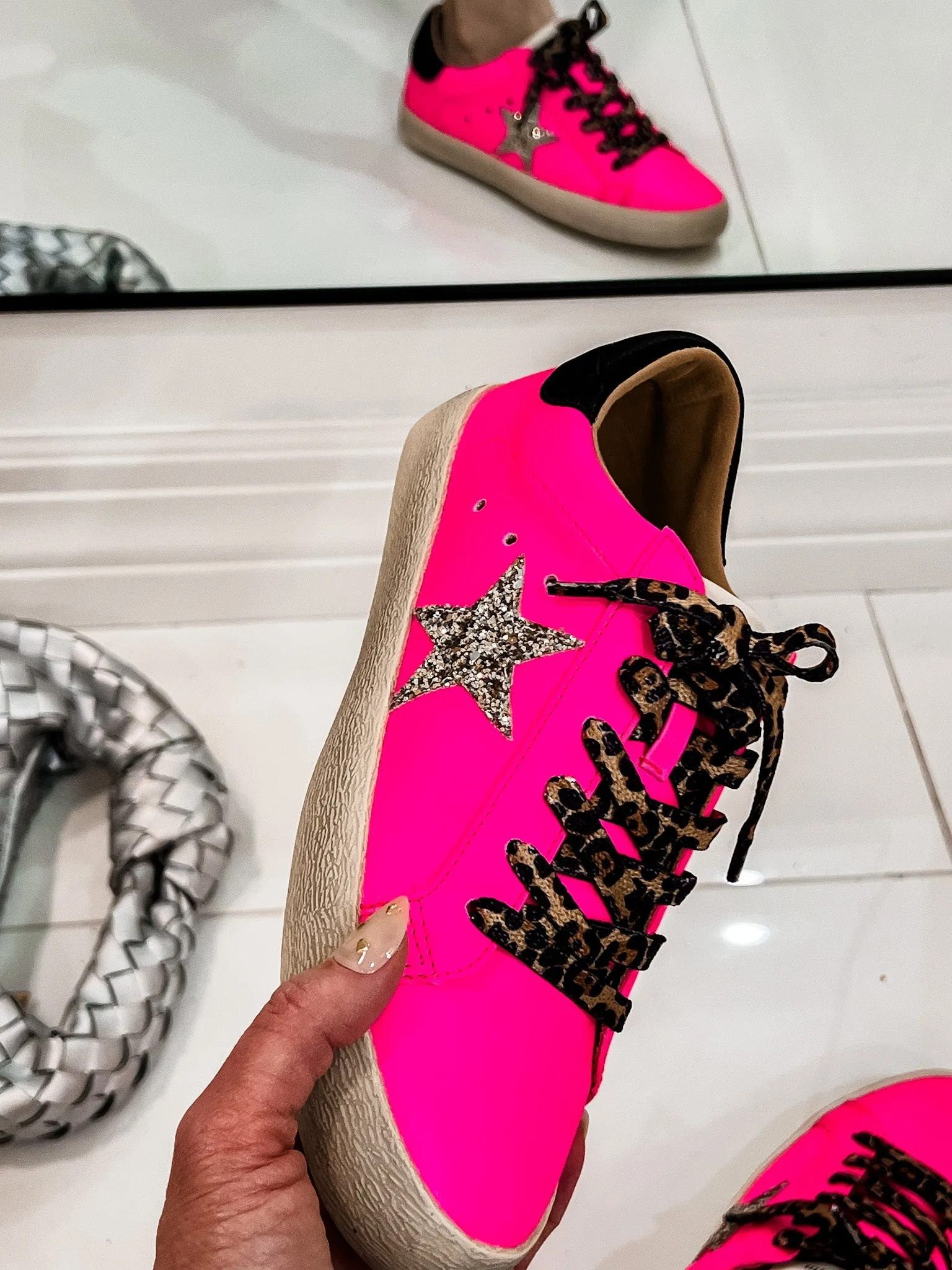 Neon Pink Star Sneaker