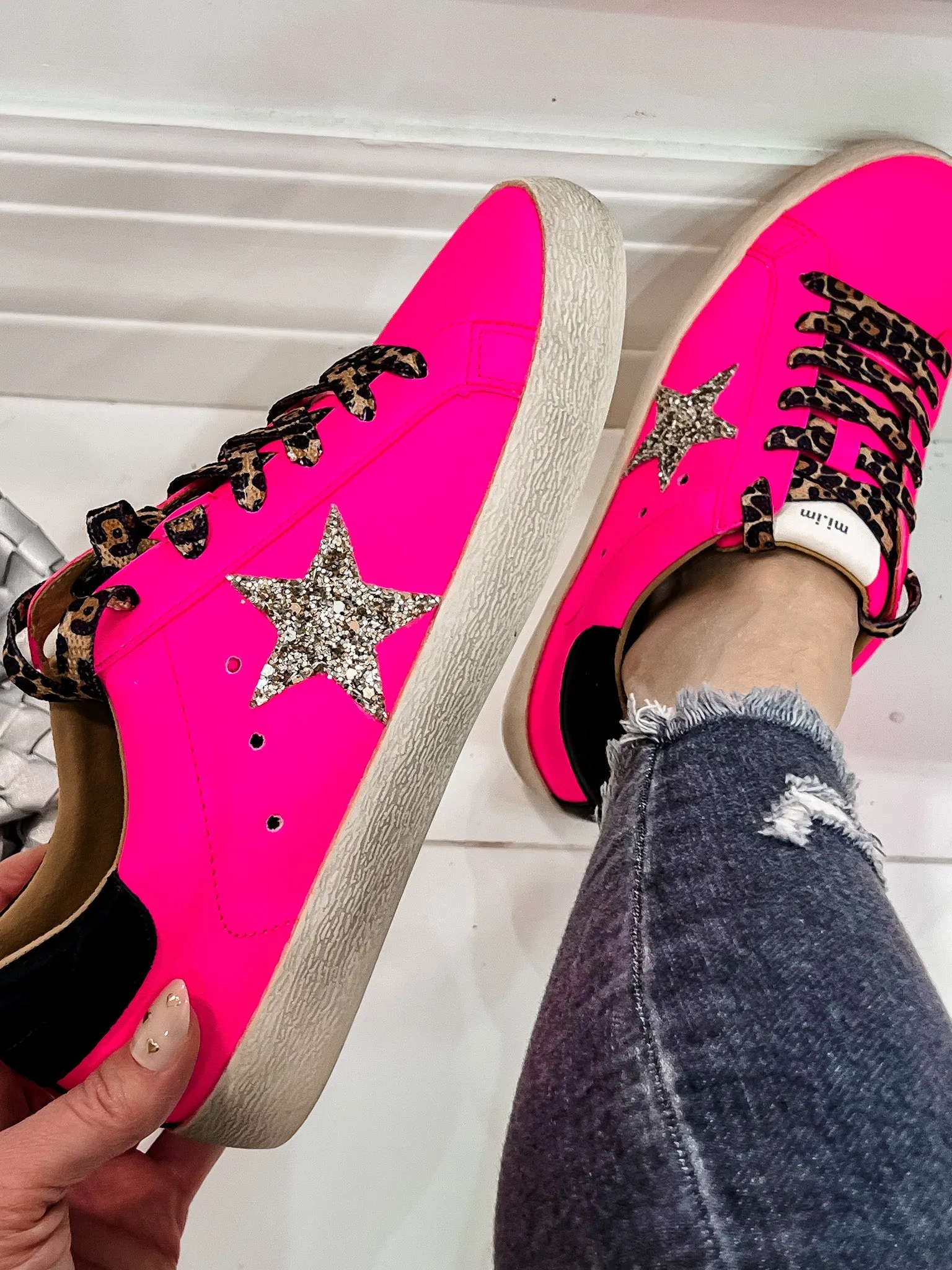 Neon Pink Star Sneaker
