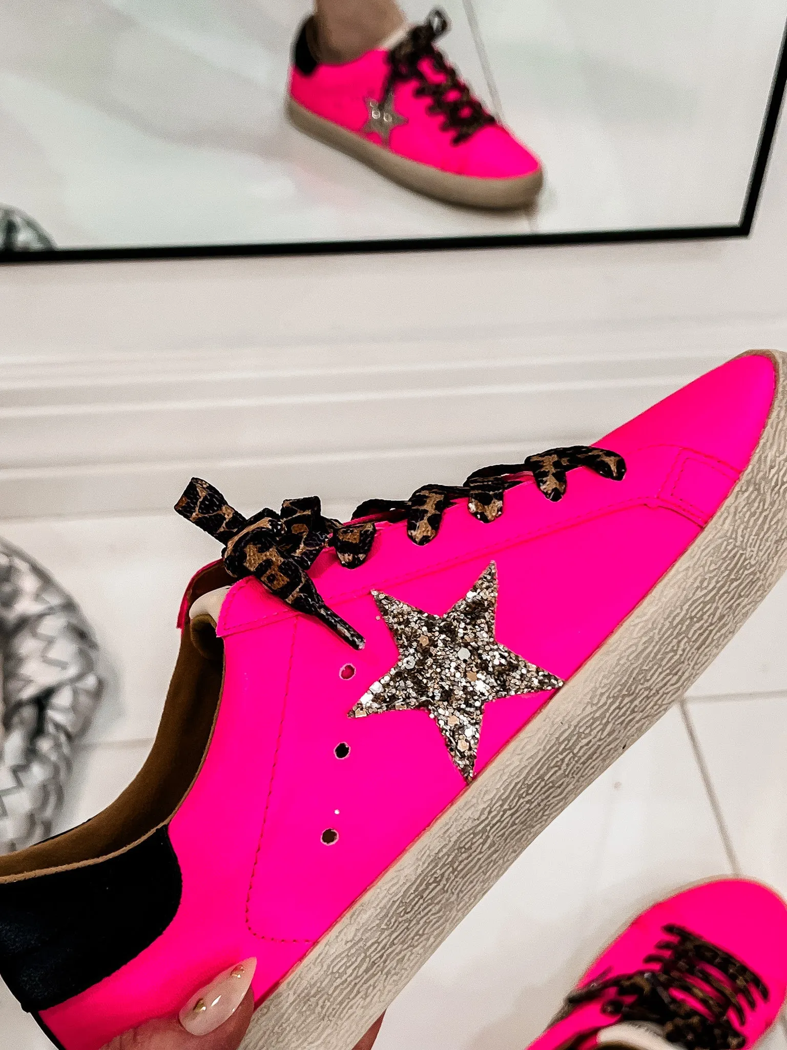Neon Pink Star Sneaker
