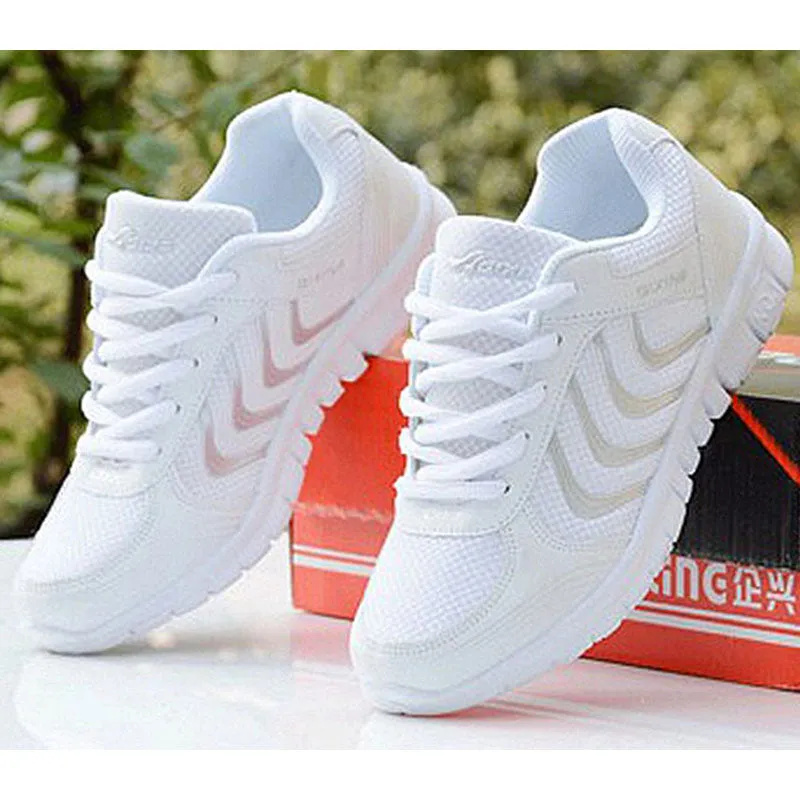 new arrivals women casual shoes breathable fashion white colors women sneakers shoes laces tenis feminino