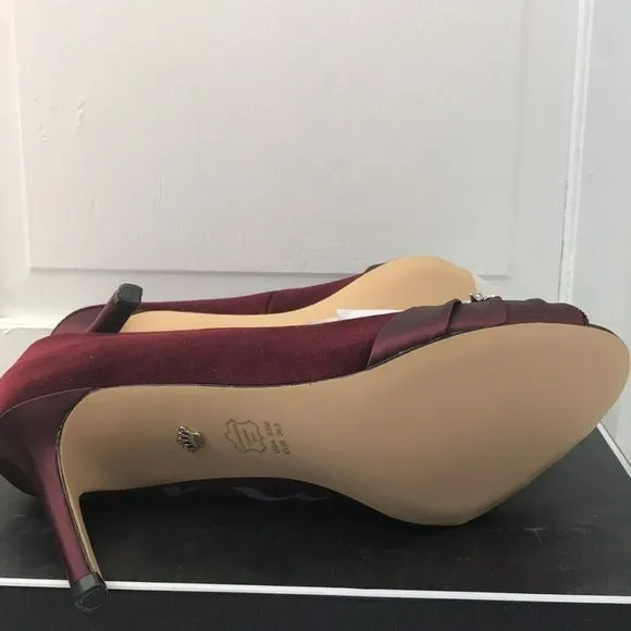 NINA Rumina2 Merlot Romance Open Toe Heels Size 8.5M (new in box)