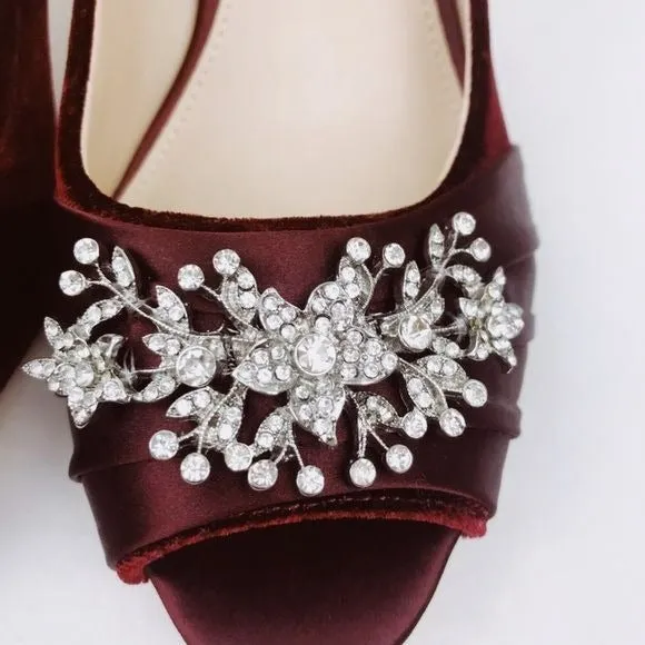 NINA Rumina2 Merlot Romance Open Toe Heels Size 8.5M (new in box)