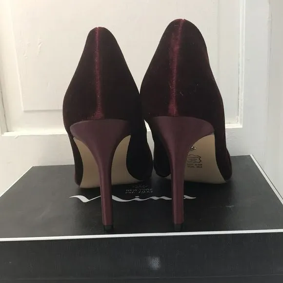 NINA Rumina2 Merlot Romance Open Toe Heels Size 8.5M (new in box)