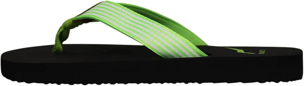 Norty WOMENS 5-10 SANDAL FLIP FLOP BLACK LIME