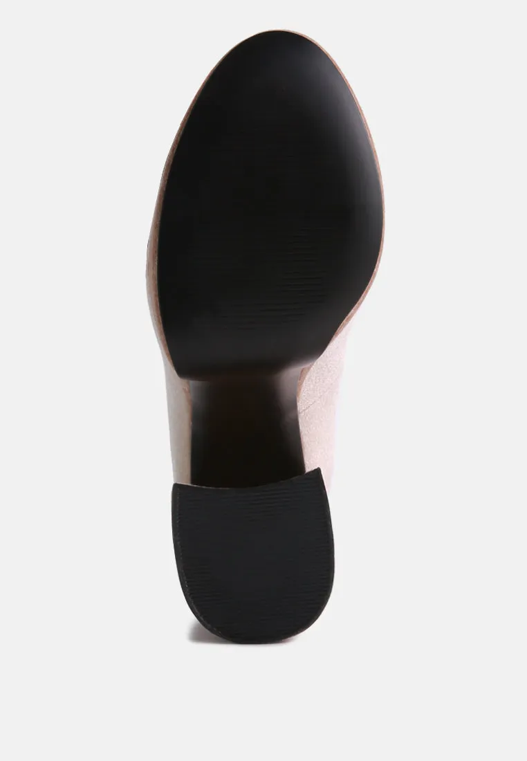 old novelty platform heel velvet pumps