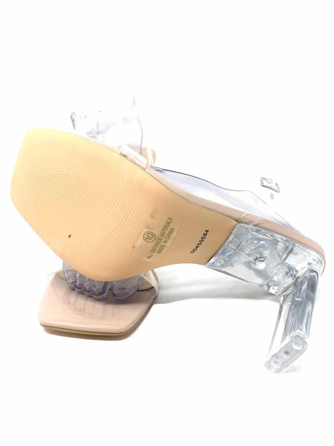 Olivia Jaymes Women's Clear Square toe Plastic Girls Night Out Size 10 Heels