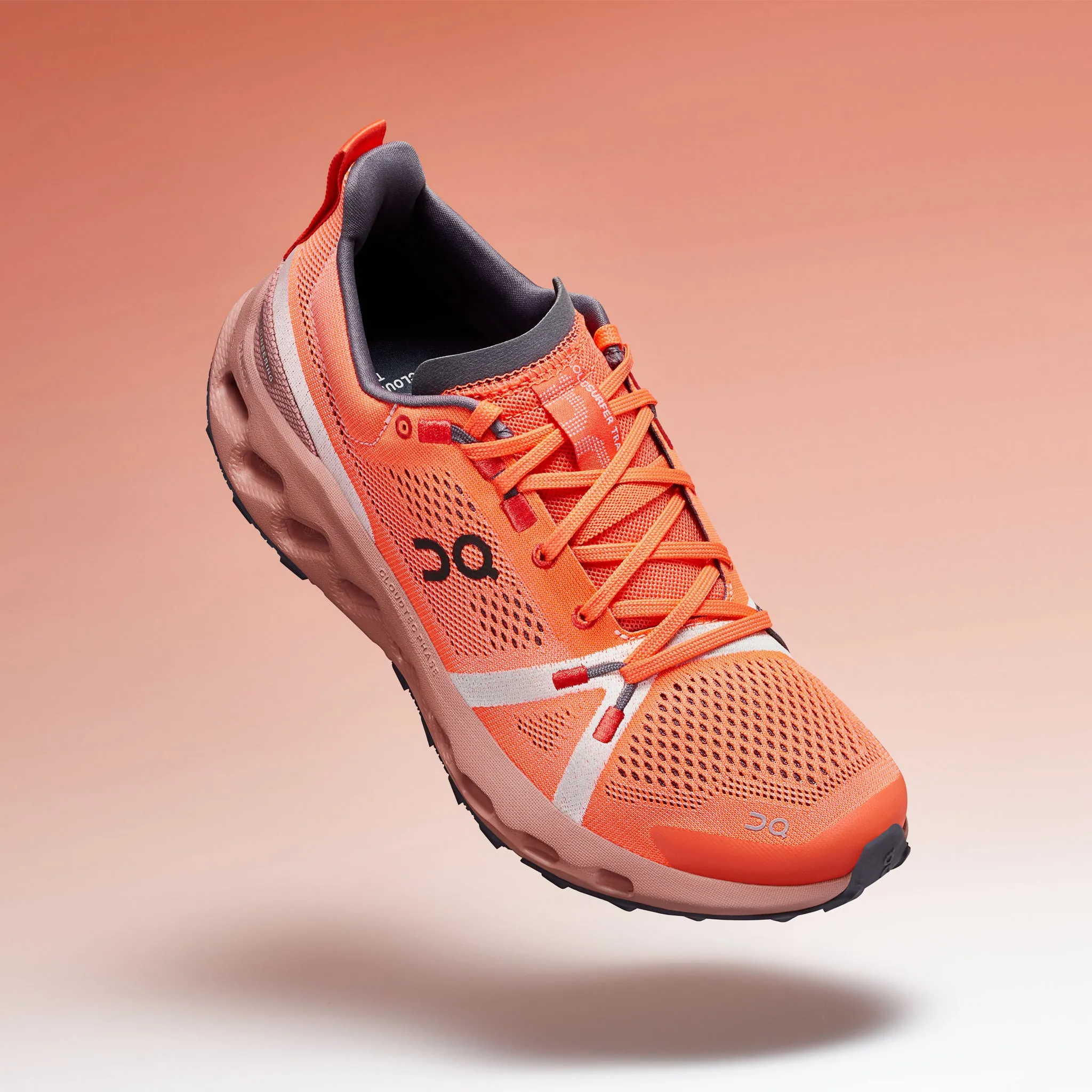 On Cloudsurfer Trail Women's Flame  Dustrose