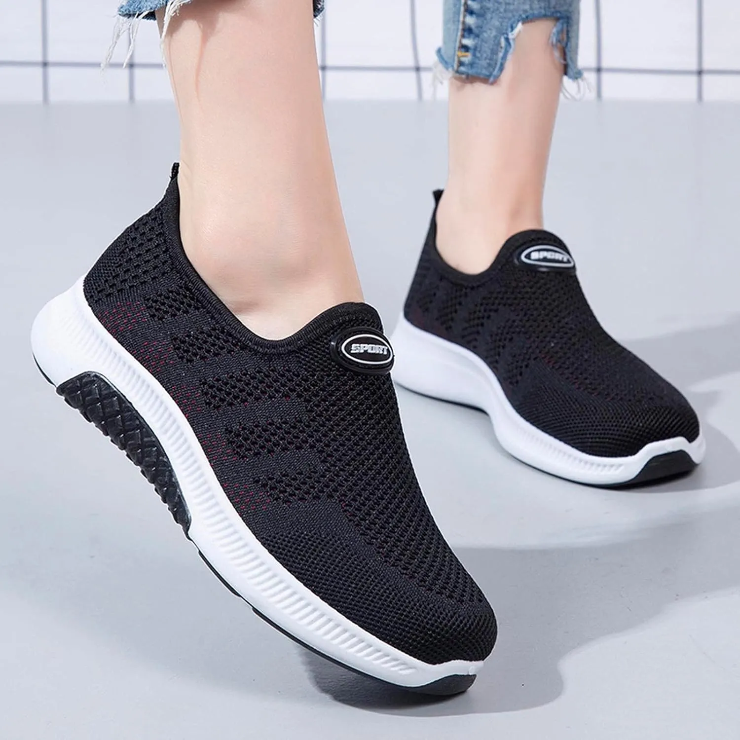 Orthopedic Comfortable Sneakers for Women Slip On Walking Shoes with Arch Support Casual Loafers Plantar Fasciitis Relief Foot Pain Diabetic