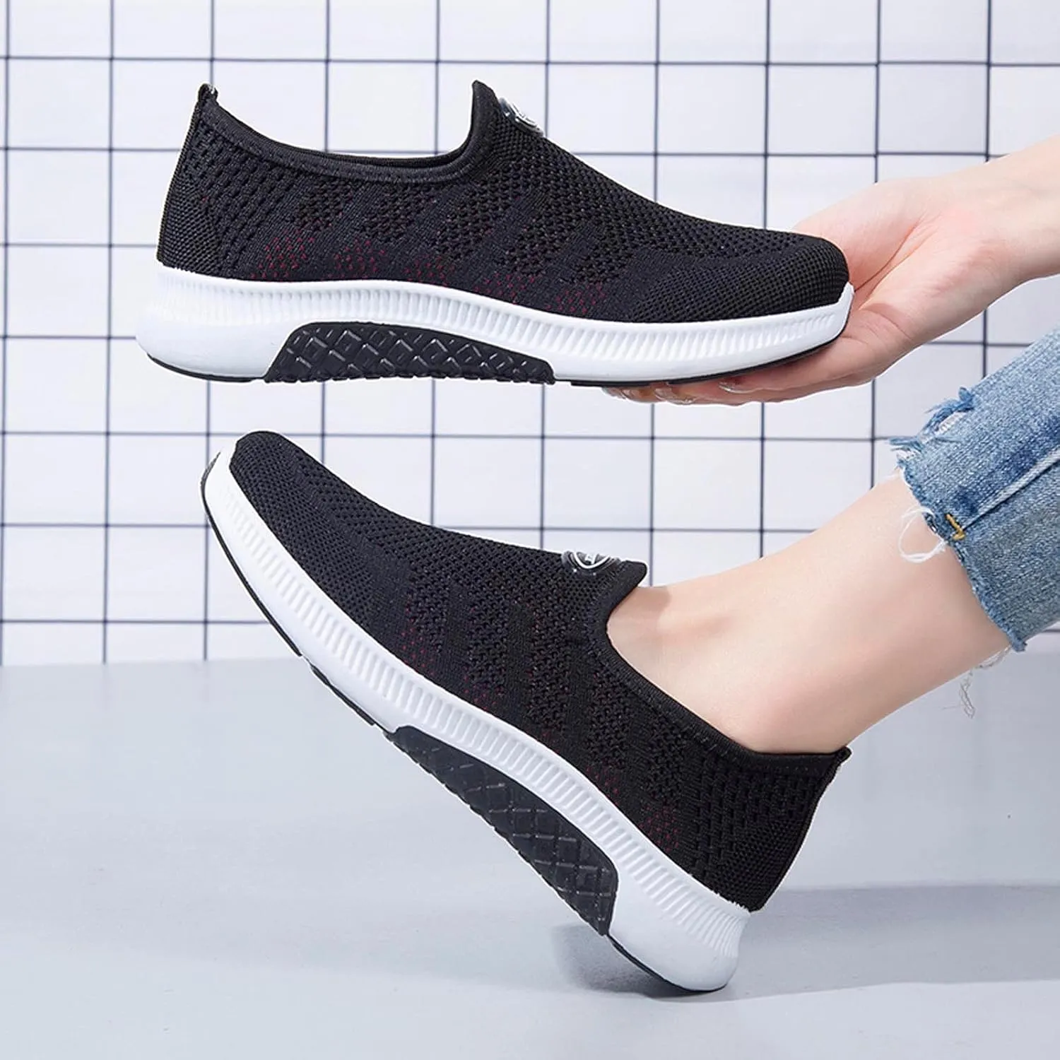 Orthopedic Comfortable Sneakers for Women Slip On Walking Shoes with Arch Support Casual Loafers Plantar Fasciitis Relief Foot Pain Diabetic