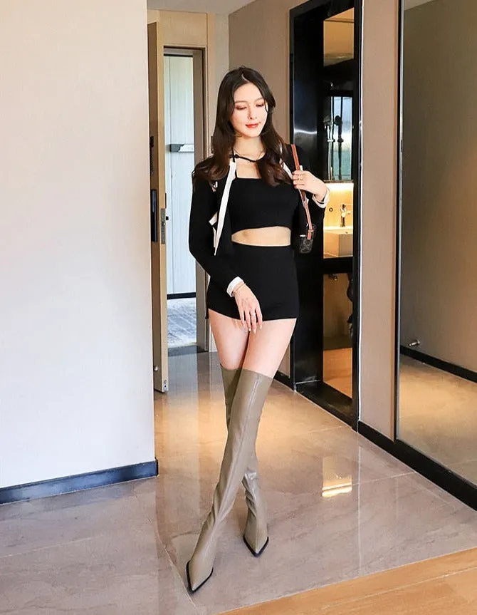 Over Knee High Boots Vegan Leather Boots