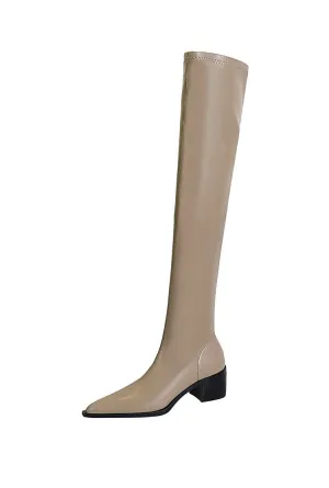 Over Knee High Boots Vegan Leather Boots