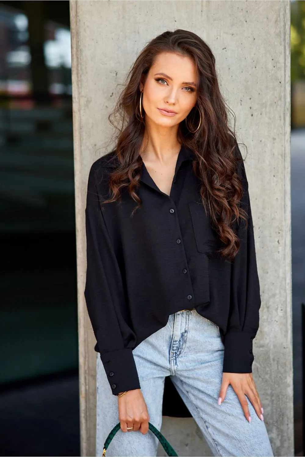 Over-Sized Long Sleeve Womens Shirt by Roco Fashion