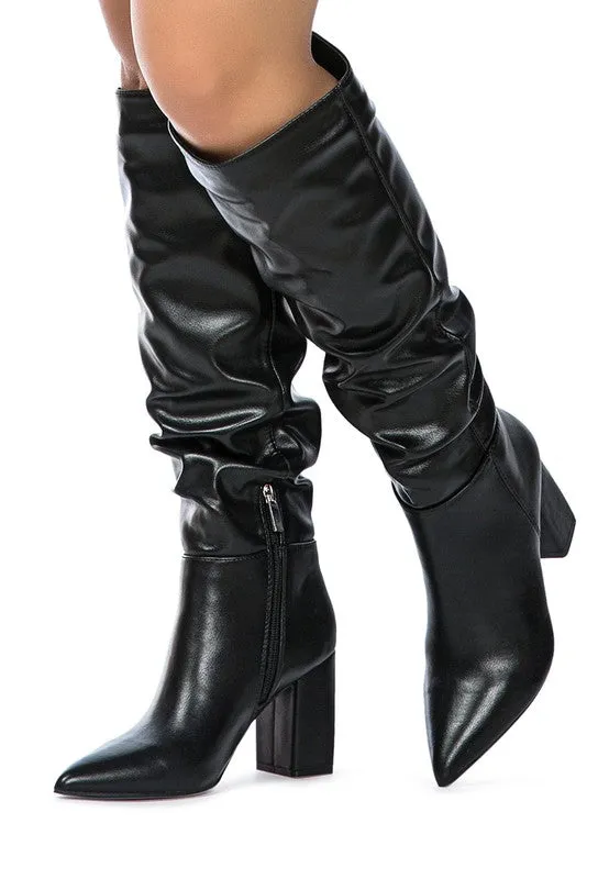 Paloma Pointed Toe Slouchy Knee High Boots