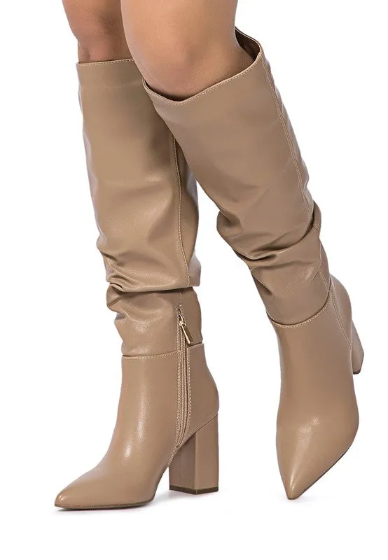 Paloma Pointed Toe Slouchy Knee High Boots