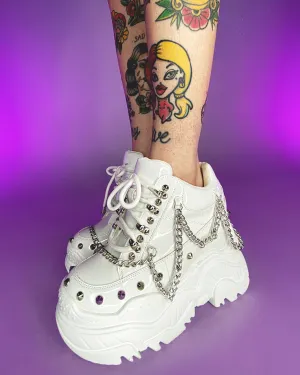 Patent White Space Candy Chain Sneakers