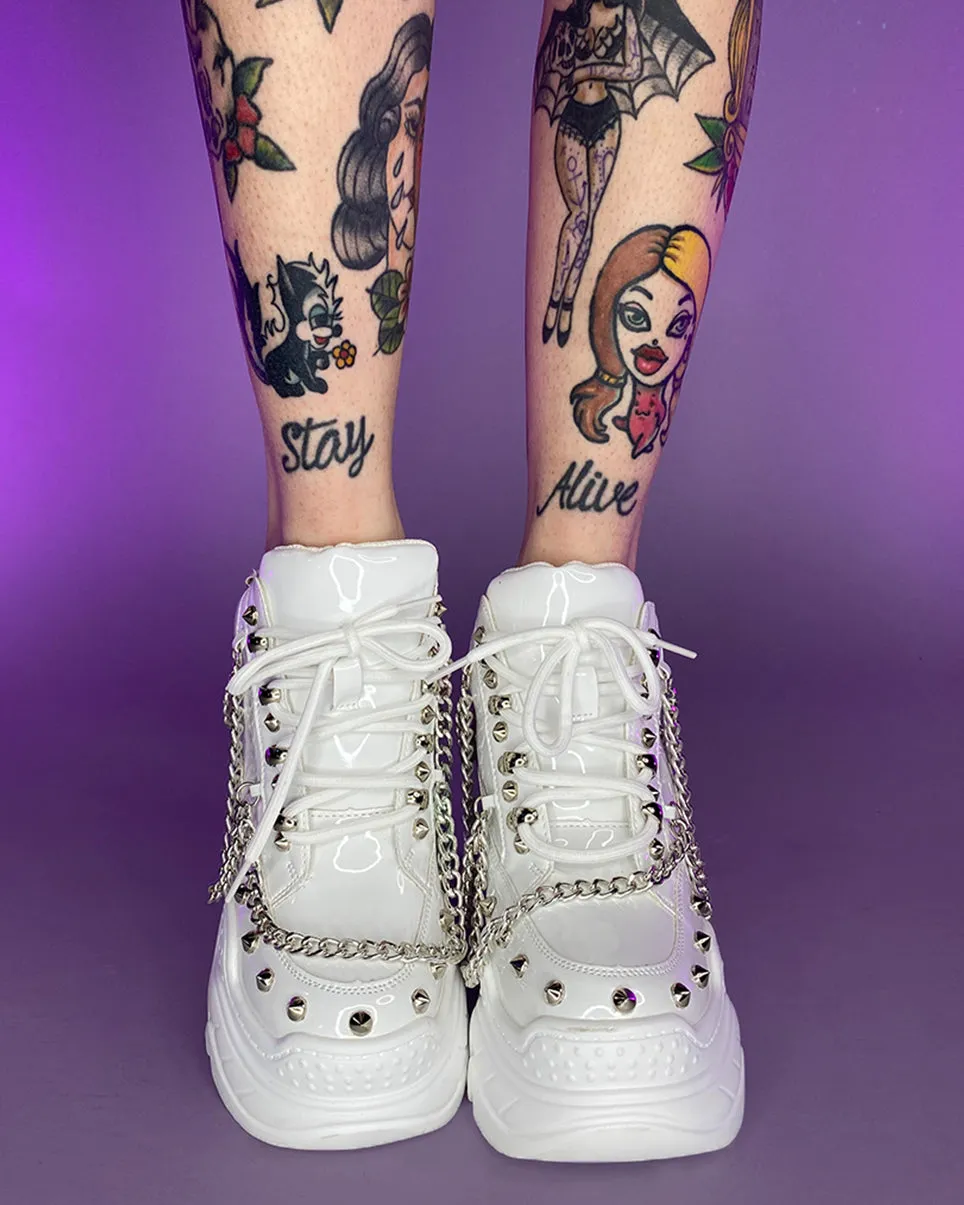 Patent White Space Candy Chain Sneakers