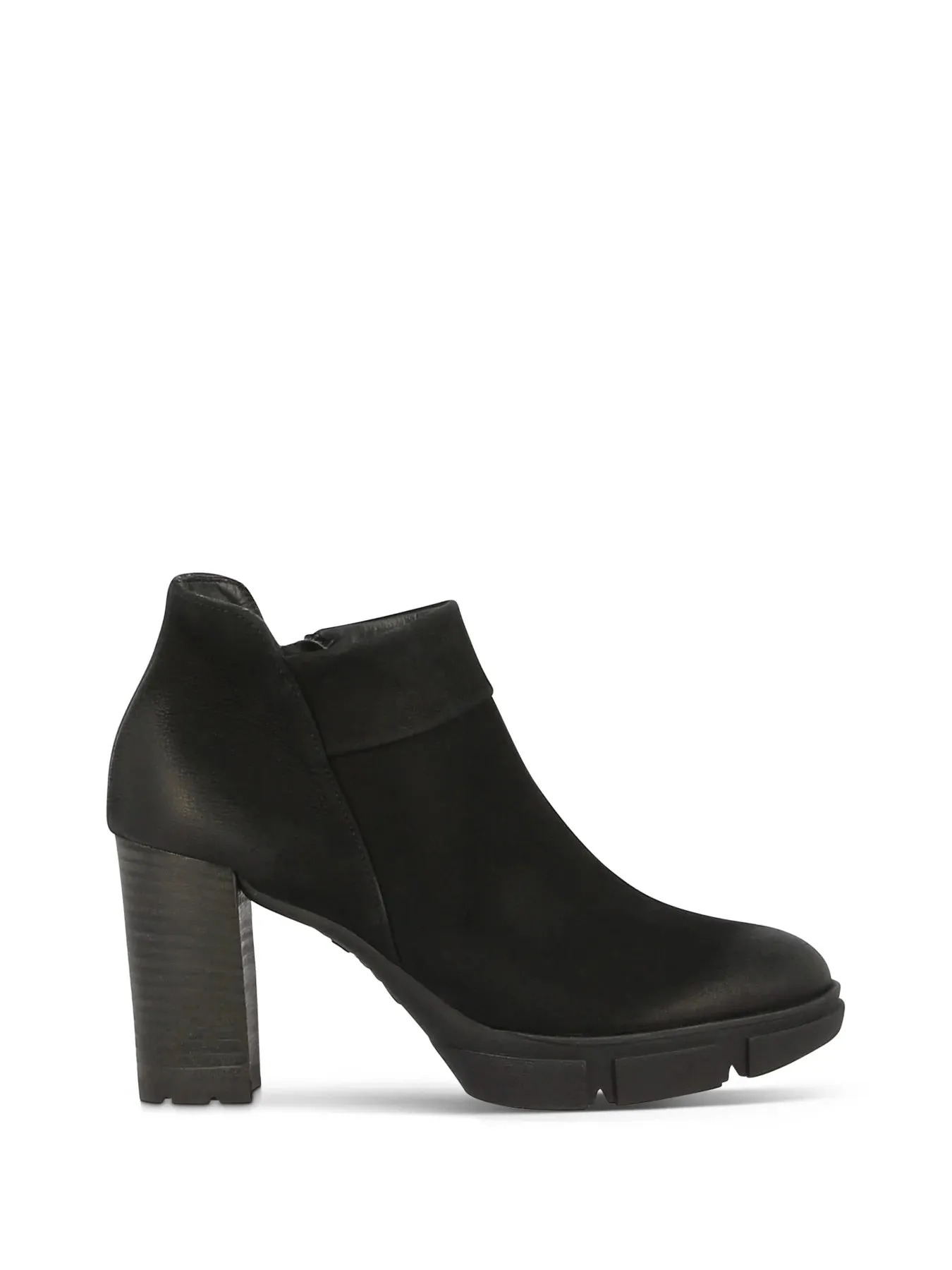 PAUL GREEN PRANK BLACK LEATHER NUBUCK ANKLE BOOTS